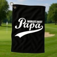 World's Best Papa Golf Towel thumb 1