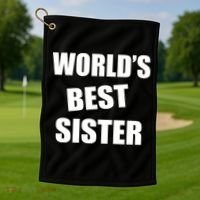 World's Best Sister Golf Towel thumb 1
