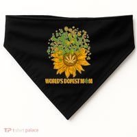 World's Dopest Mom Sunflower USA-Made Doggie Bandana thumb 0