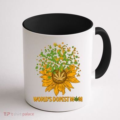 World's Dopest Mom Sunflower Coffee Mug back
