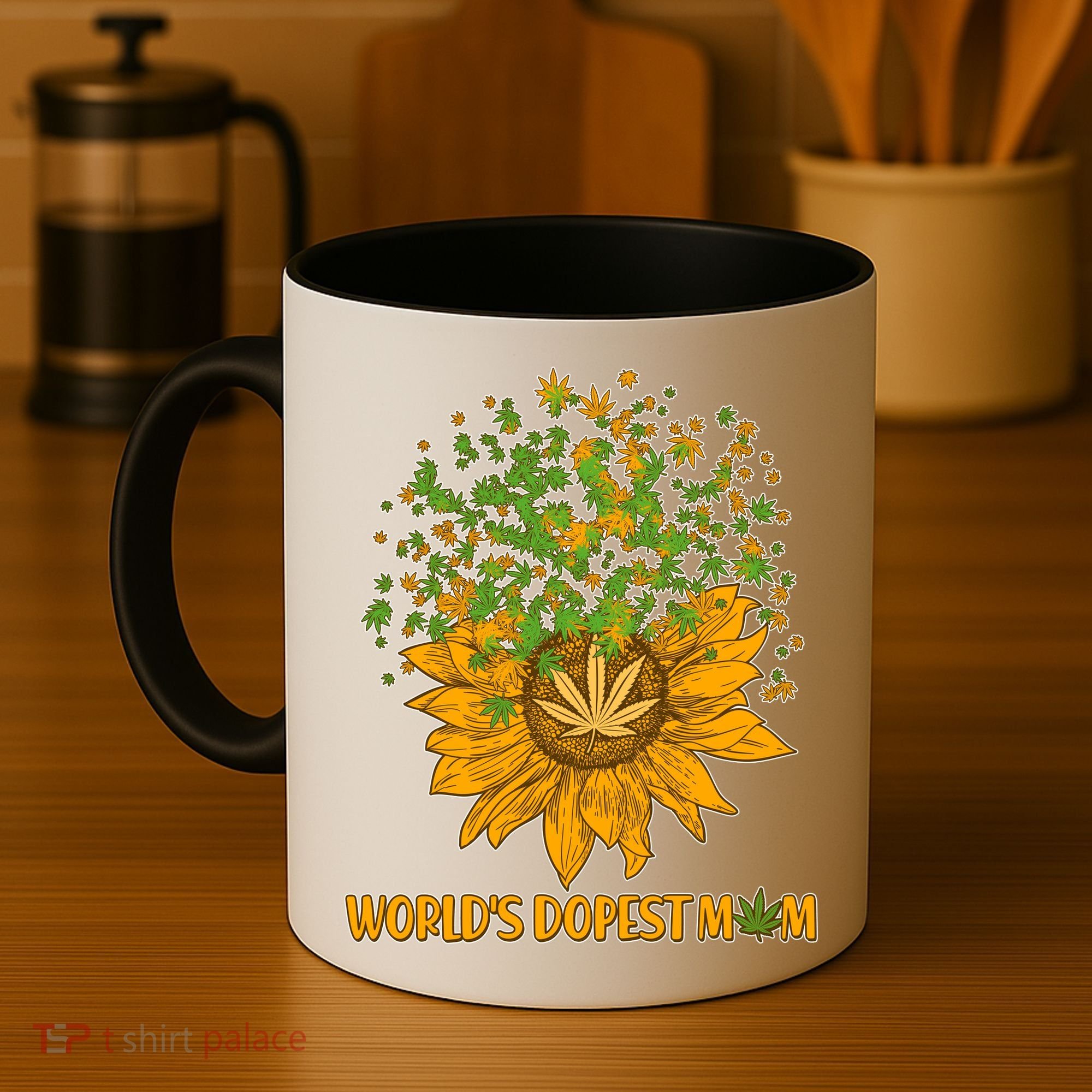 World's Dopest Mom Sunflower Coffee Mug