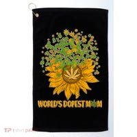 World's Dopest Mom Sunflower Golf Towel thumb 0