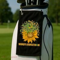 World's Dopest Mom Sunflower Golf Towel thumb 2