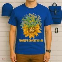 World's Dopest Mom Sunflower T-Shirt thumb 6