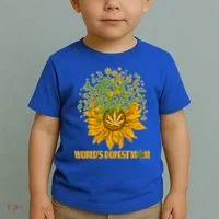 World's Dopest Mom Sunflower Toddler T-Shirt thumb 2