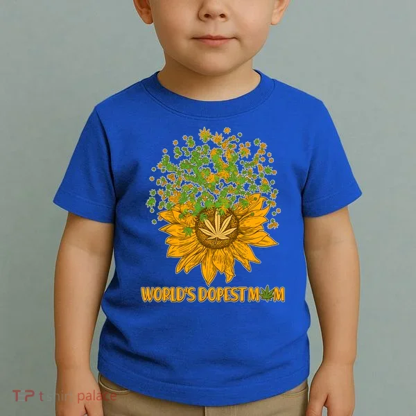 World's Dopest Mom Sunflower Toddler T-Shirt