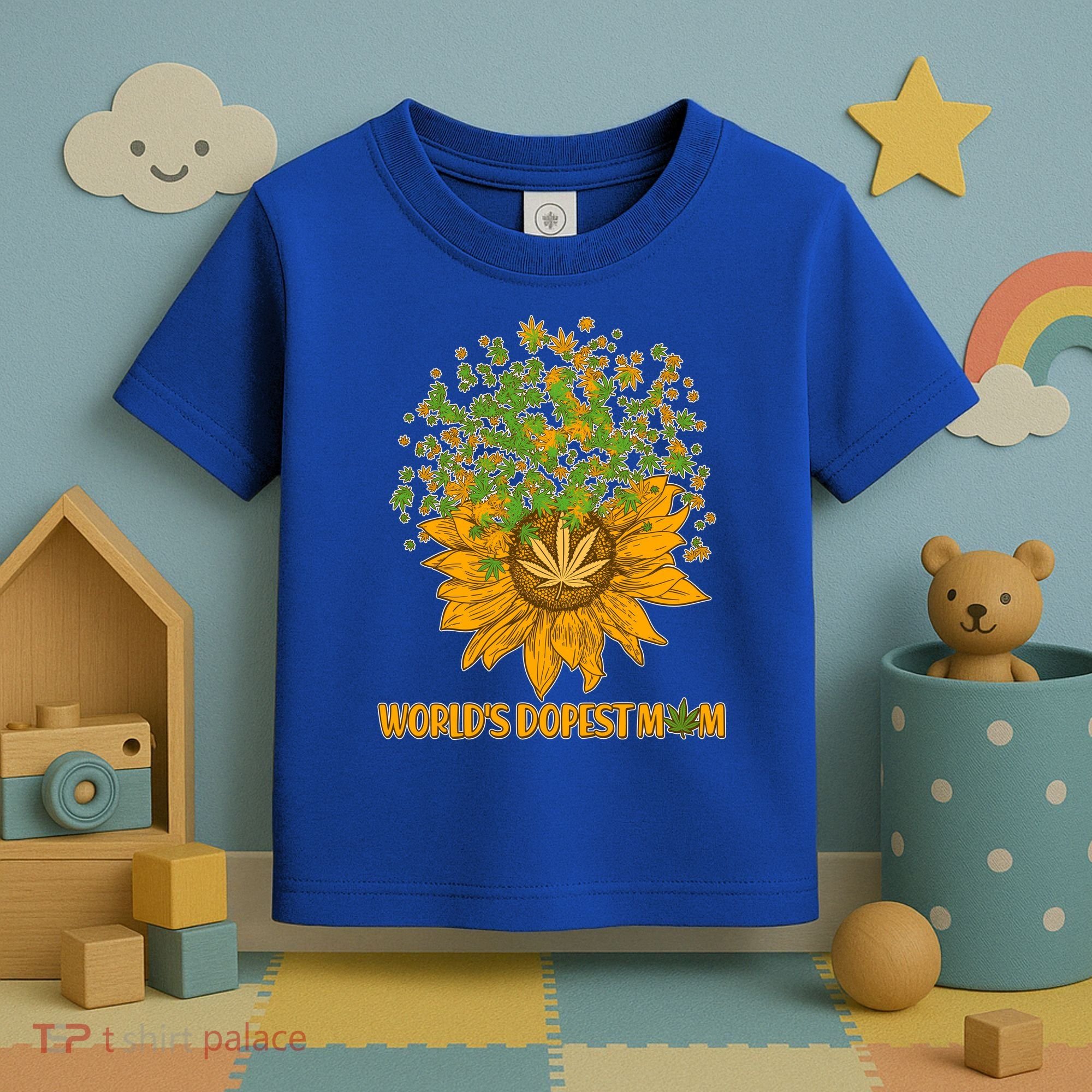 World's Dopest Mom Sunflower Toddler T-Shirt