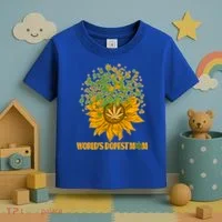 World's Dopest Mom Sunflower Toddler T-Shirt thumb 3