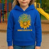 World's Dopest Mom Sunflower Kids Hoodie thumb 3
