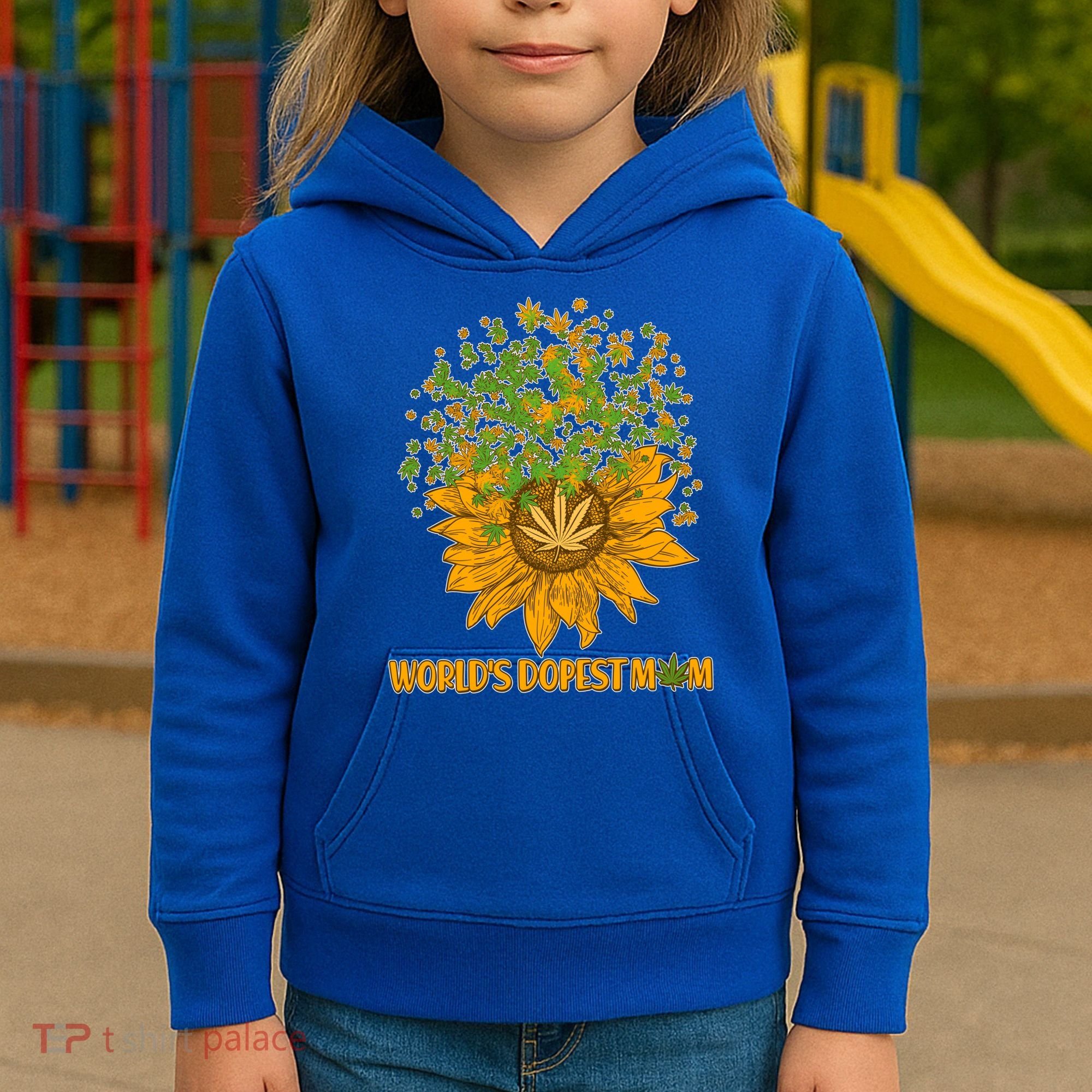 World's Dopest Mom Sunflower Kids Hoodie
