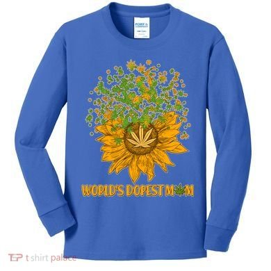 World's Dopest Mom Sunflower Kids Long Sleeve Shirt