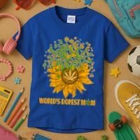World's Dopest Mom Sunflower Kids T-Shirt thumb 3