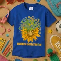 World's Dopest Mom Sunflower Kids T-Shirt thumb 3