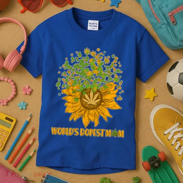 World's Dopest Mom Sunflower Kids T-Shirt
