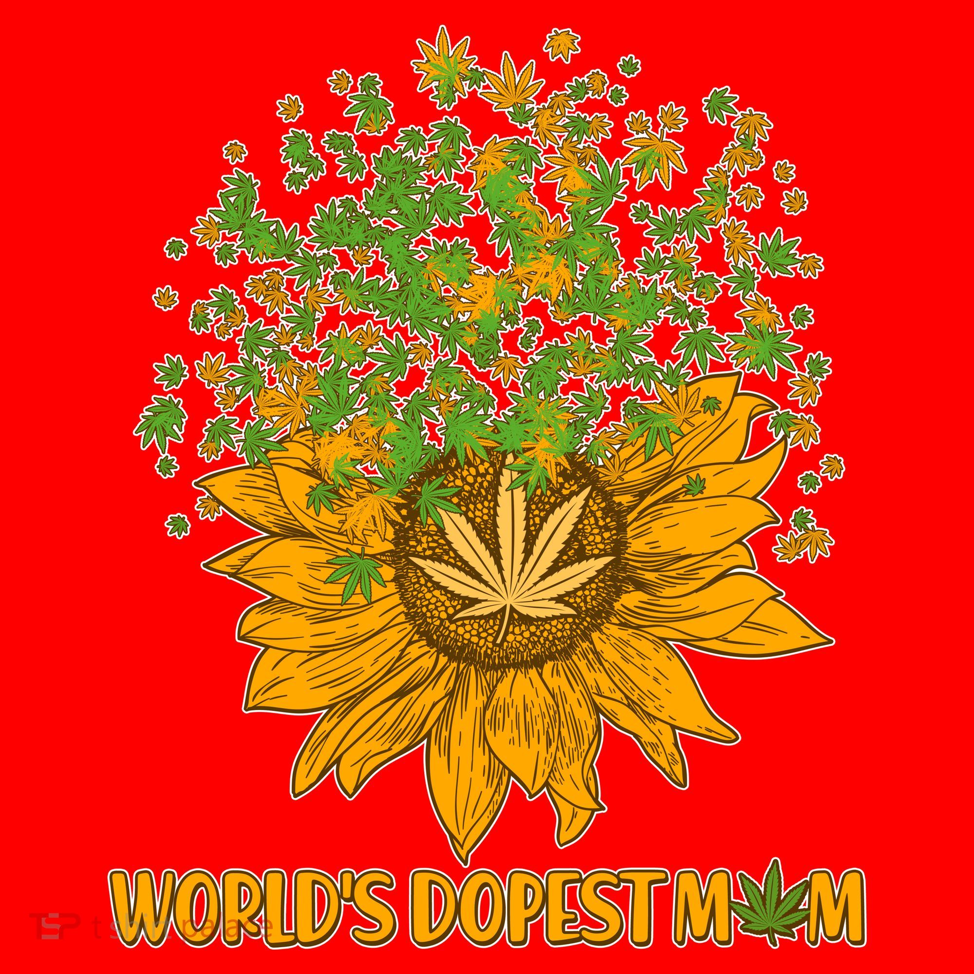 World's Dopest Mom Sunflower Santa Hat