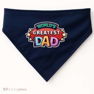 World's Greatest Dad Colorful Father's Day USA-Made Doggie Bandana