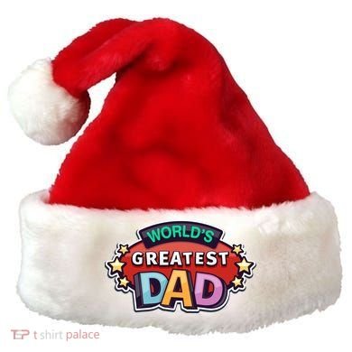 World's Greatest Dad Colorful Father's Day Santa Hat