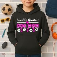 World's Greatest Dog Mom Kids Hoodie thumb 2