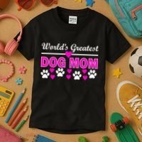 World's Greatest Dog Mom Kids T-Shirt thumb 3