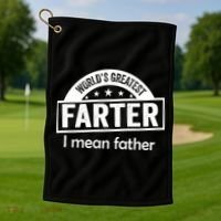 Worlds Greatest Farter Funny Father Dad Golf Towel thumb 1