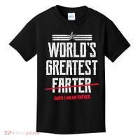 World's Greatest Farter Oops I Mean Father Kids T-Shirt thumb 0