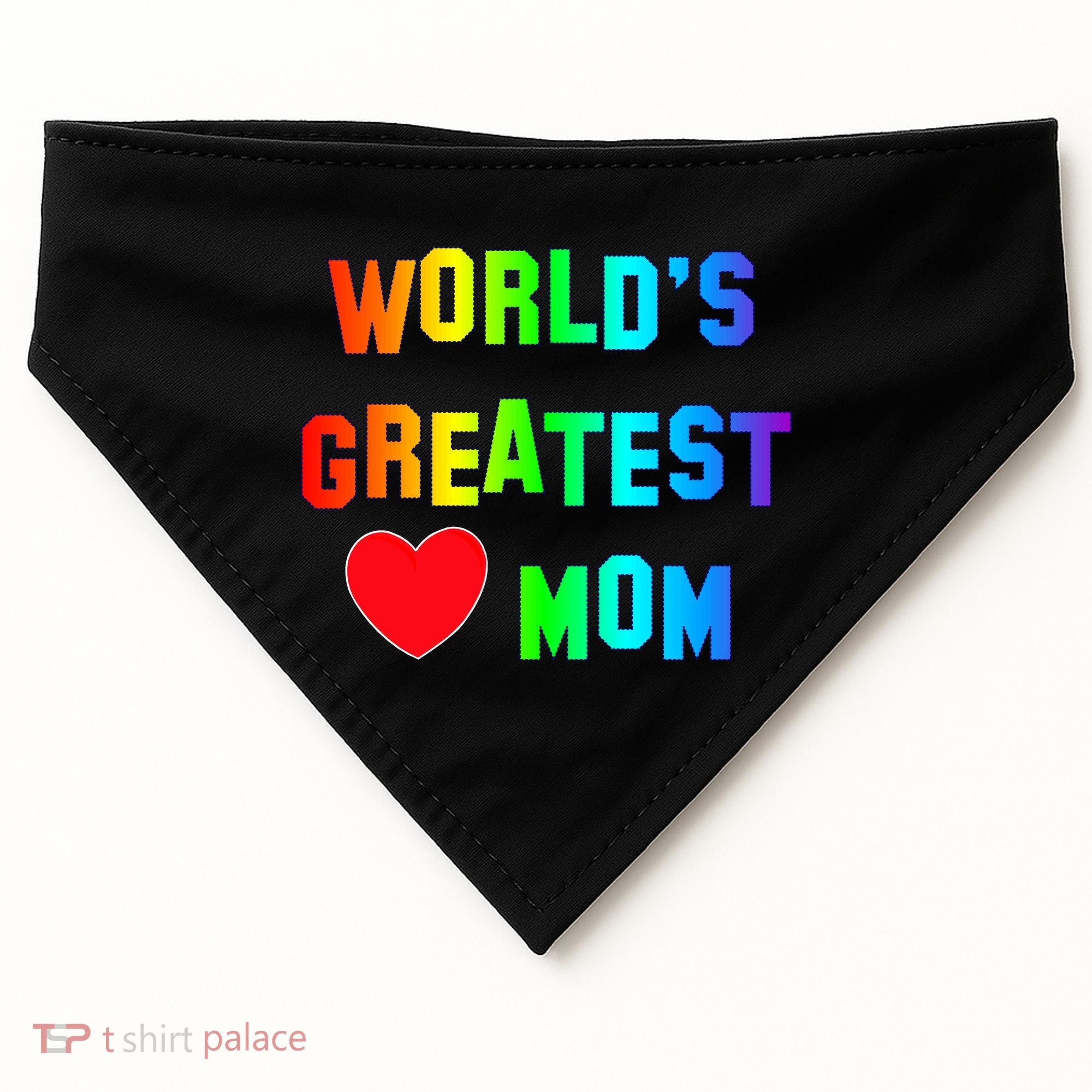 World's Greatest Mom Rainbow USA-Made Doggie Bandana