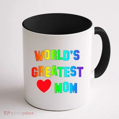 World's Greatest Mom Rainbow Coffee Mug back
