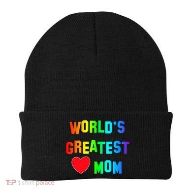World's Greatest Mom Rainbow Beanie