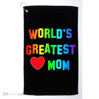 World's Greatest Mom Rainbow Golf Towel