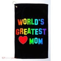 World's Greatest Mom Rainbow Golf Towel thumb 0