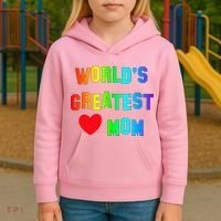 World's Greatest Mom Rainbow Kids Hoodie thumb 3