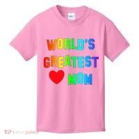World's Greatest Mom Rainbow Kids T-Shirt thumb 0