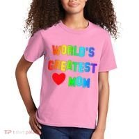 World's Greatest Mom Rainbow Kids T-Shirt thumb 2