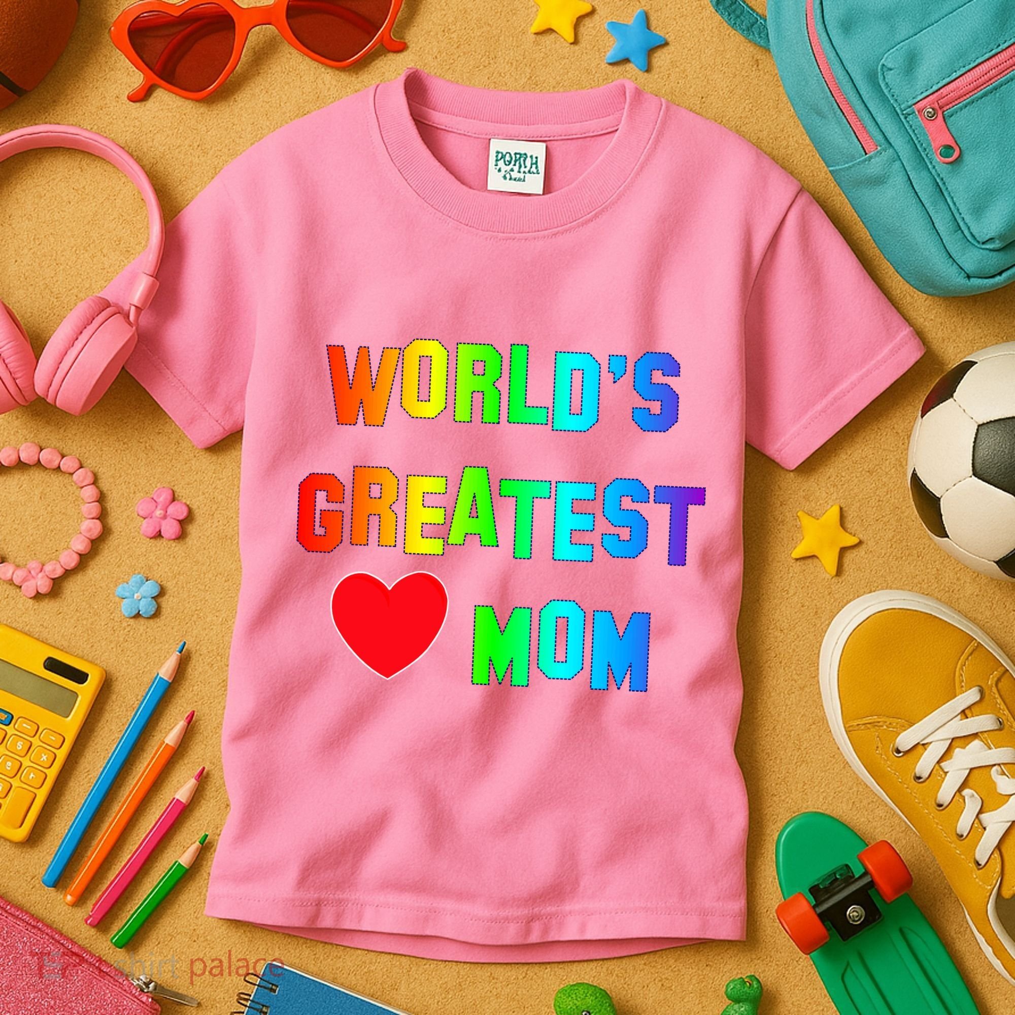 World's Greatest Mom Rainbow Kids T-Shirt