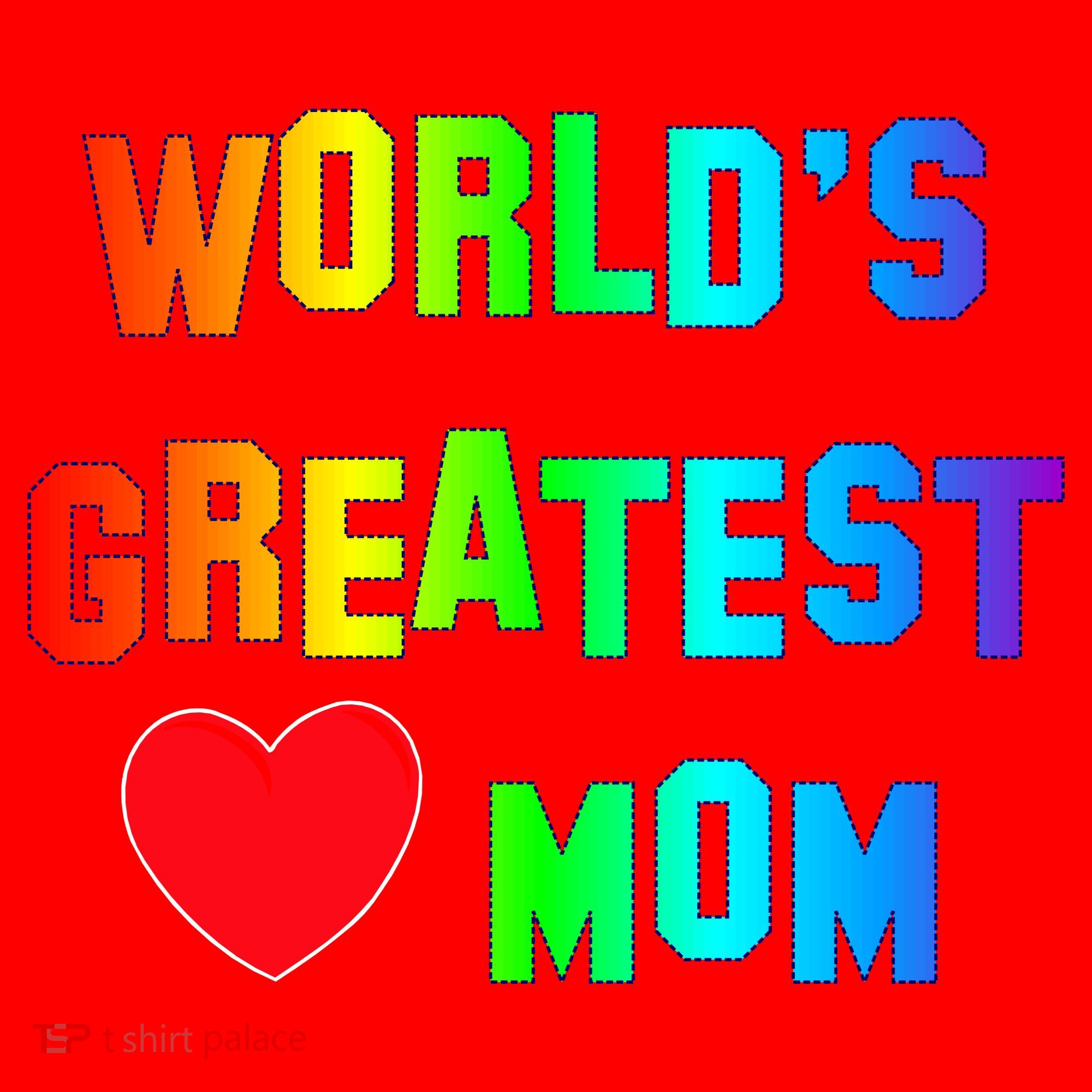 World's Greatest Mom Rainbow Santa Hat