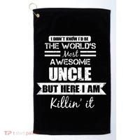World's Most Awesome Uncle Golf Towel thumb 0