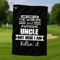 World's Most Awesome Uncle Golf Towel thumb 1