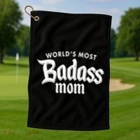 World's Most Badass Mom Golf Towel thumb 1