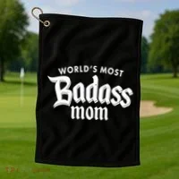 World's Most Badass Mom Golf Towel thumb 1