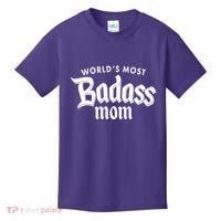 World's Most Badass Mom Kids T-Shirt thumb 0