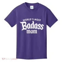 World's Most Badass Mom Kids T-Shirt thumb 0