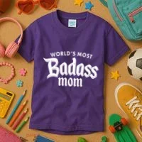 World's Most Badass Mom Kids T-Shirt thumb 3