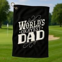 World's Okayest Dad Golf Towel thumb 1