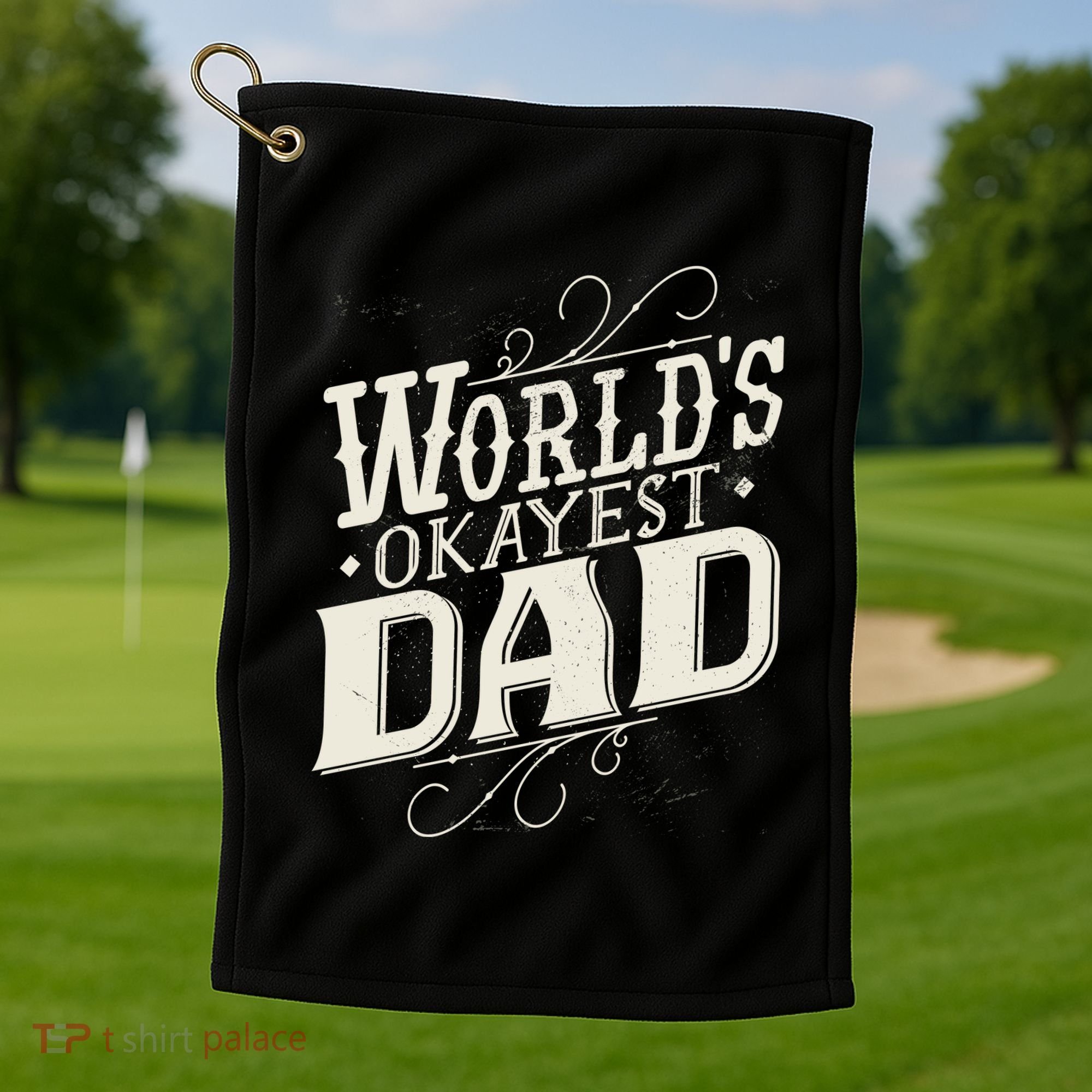 World's Okayest Dad Golf Towel