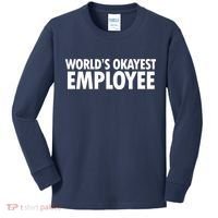 World's Okayest Employee Kids Long Sleeve Shirt thumb 0