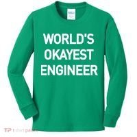World's Okayest Engineer Kids Long Sleeve Shirt thumb 0