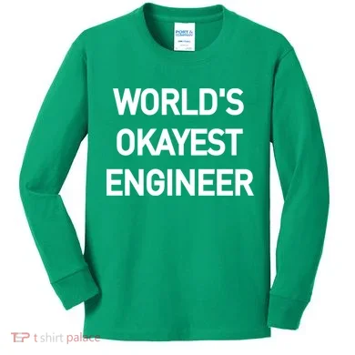 World's Okayest Engineer Kids Long Sleeve Shirt