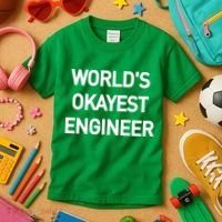 World's Okayest Engineer Kids T-Shirt thumb 3