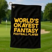 World's Okayest Fantasy Football Player Golf Towel thumb 1