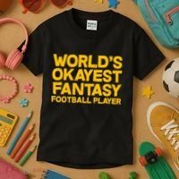 World's Okayest Fantasy Football Player Kids T-Shirt thumb 3
